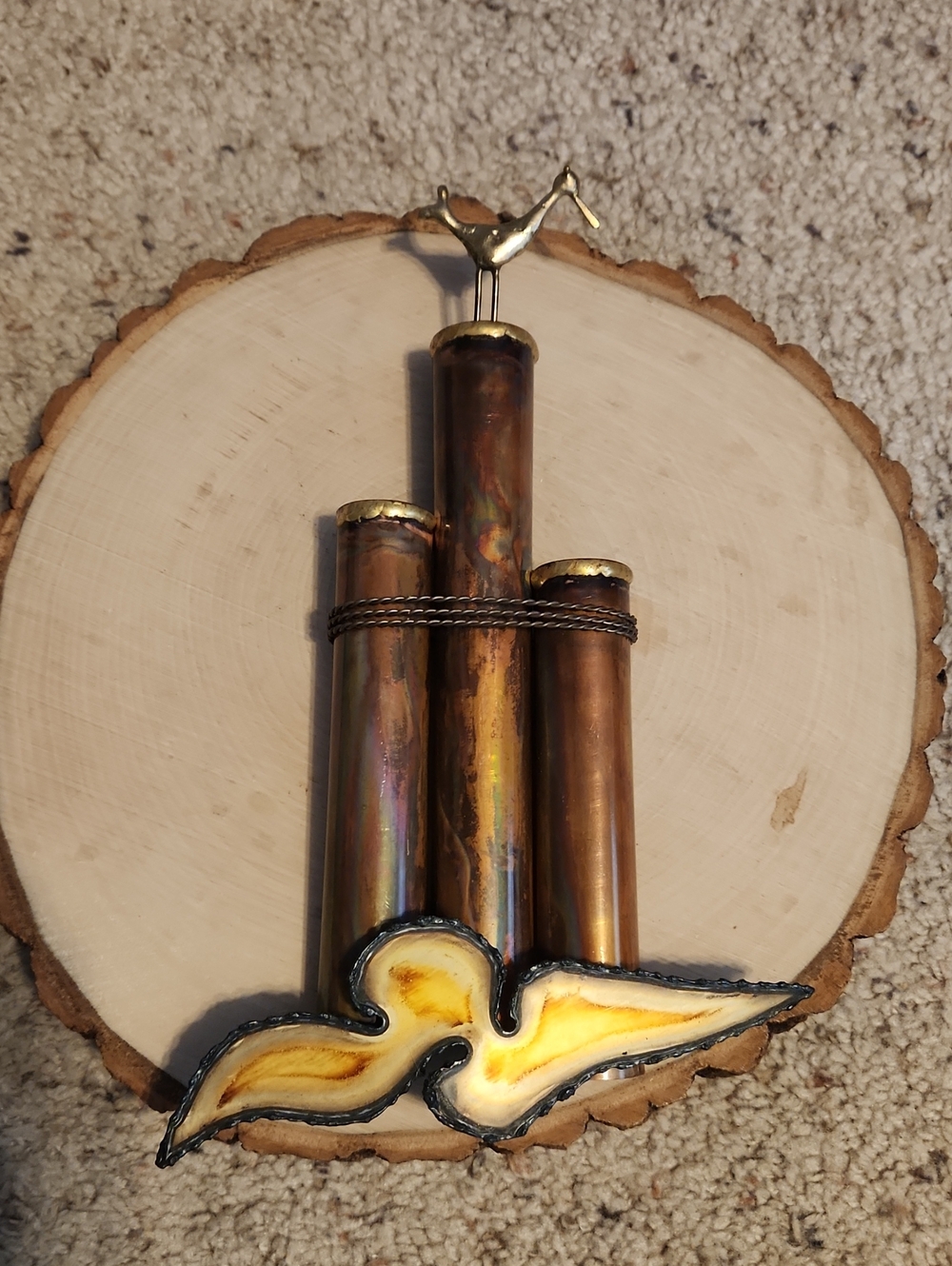 Ocean Pilings And Bird Design Metal Art Hangings